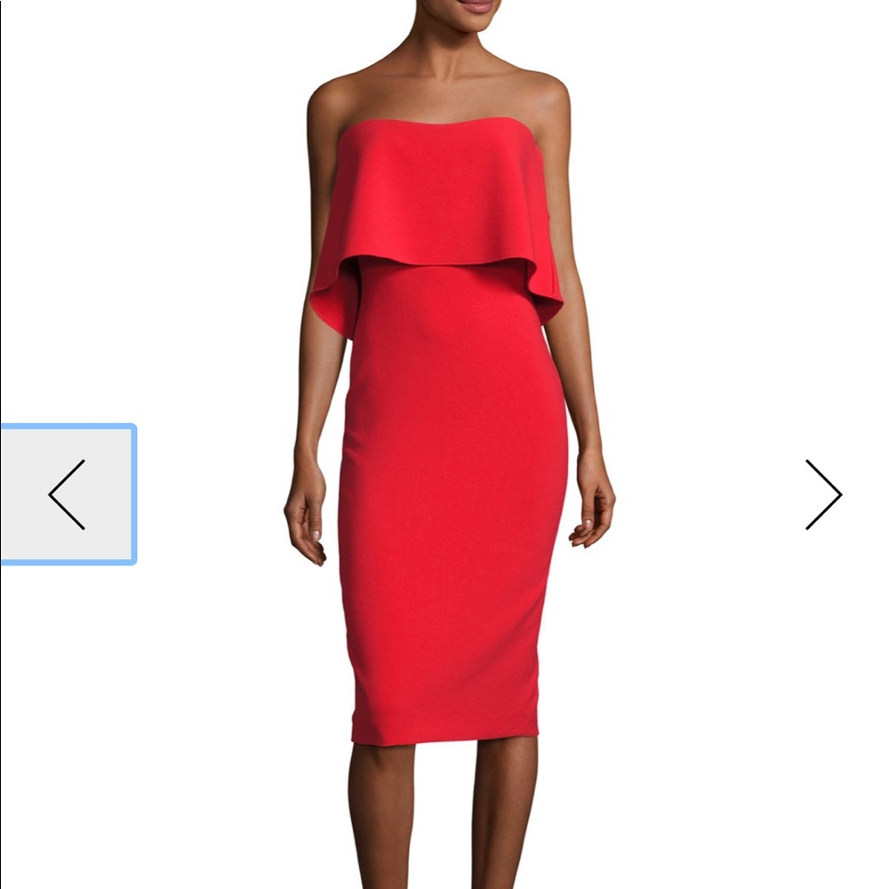 Beautiful strapless red dress from Saks